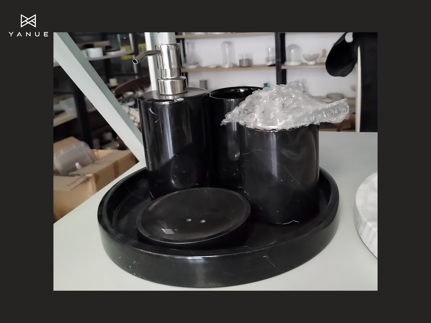 Crafts-Black Toiletries-Nero-Natural Stone-High-end Customization-Suitable for Hotel Villas