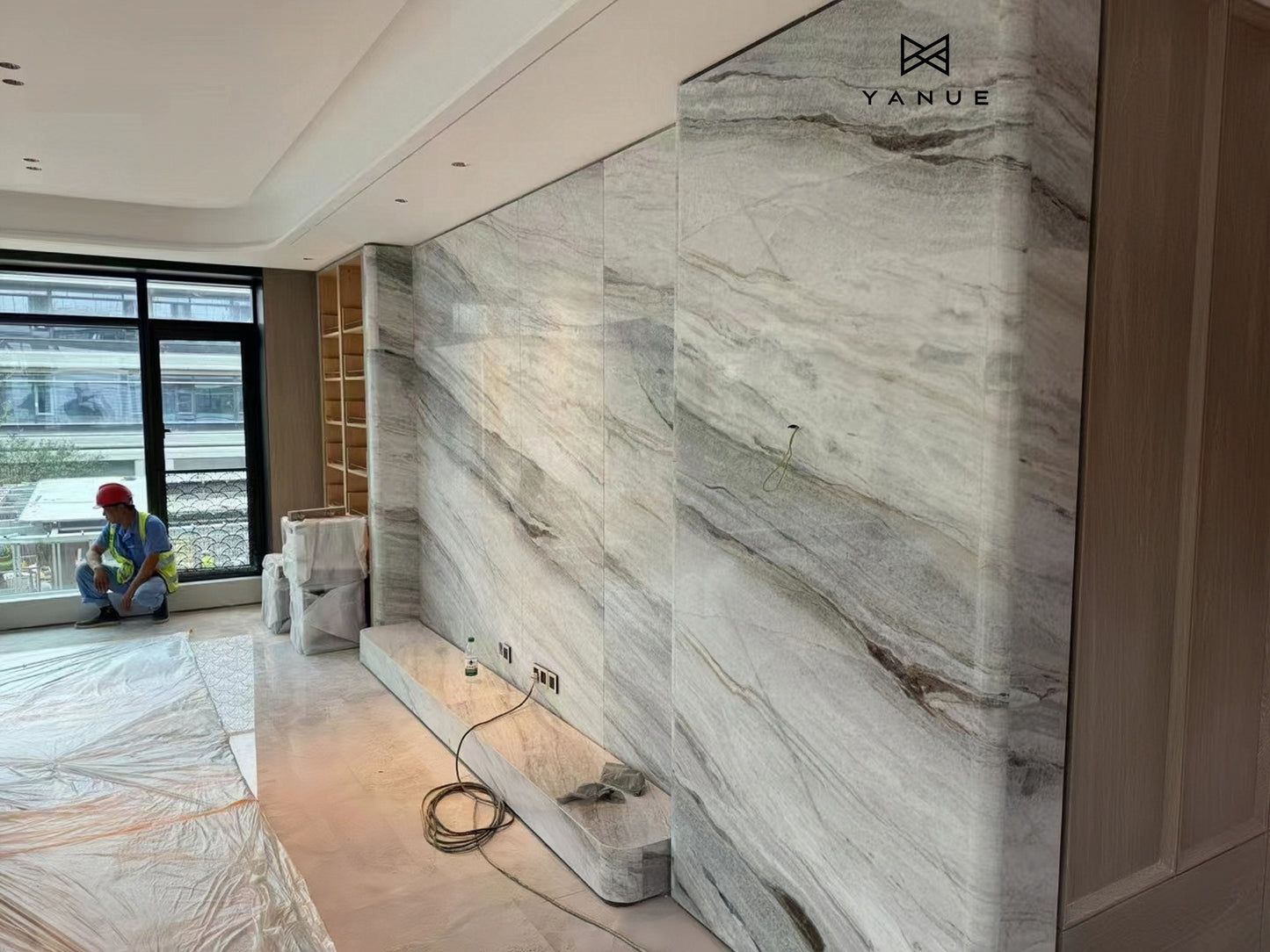 Quarry-White marble -calacatta-azure-With grey blue Veins -Polished Slabs -Warm marble-Villa Interior Decoration-Countertops-walls-floors-Background walls-unique marble