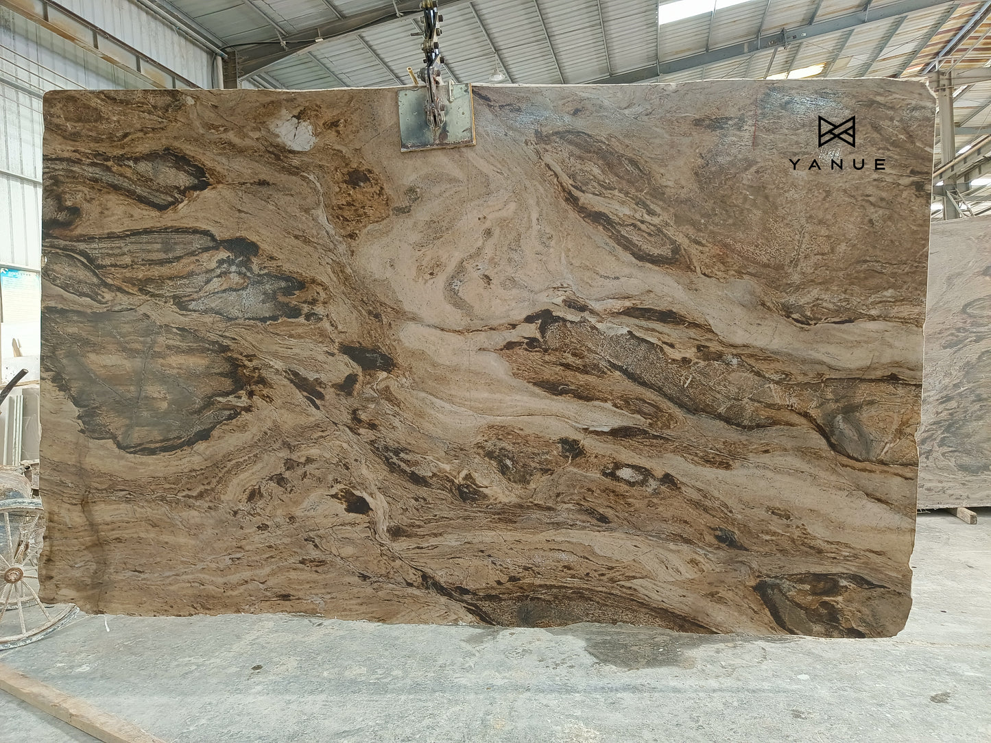 Quarry-Natural quartzite -Luxurious brown -cappuccino-Polished Slabs- Leather- Flame -Villa Interior Decoration-Design-Background walls