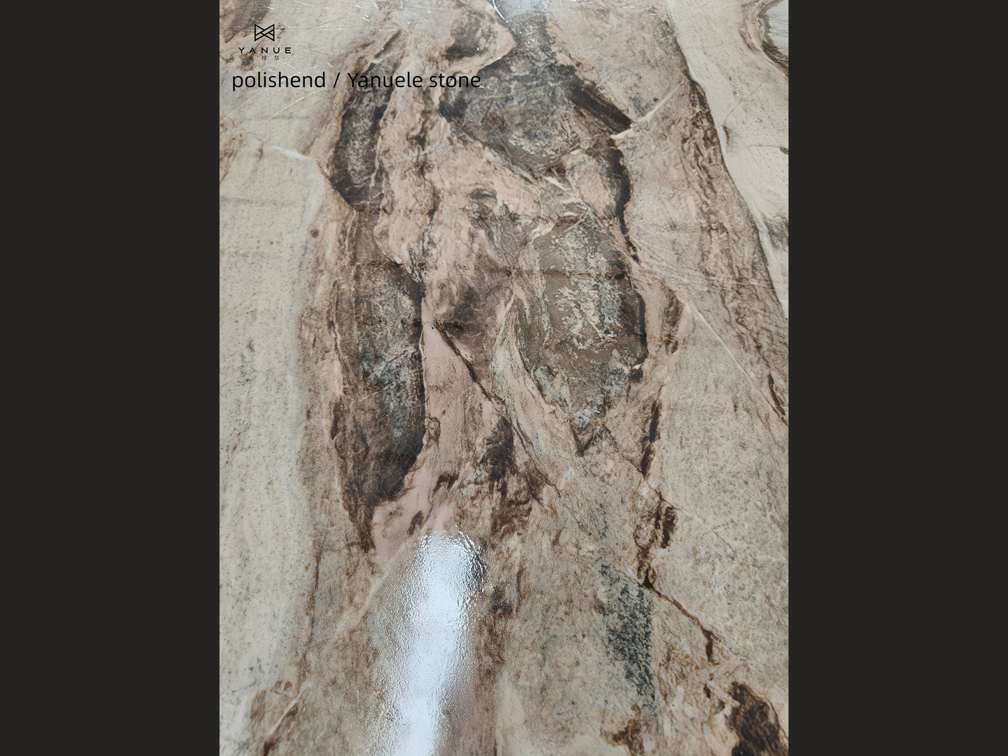 Quarry-Natural quartzite -Luxurious brown -cappuccino-Polished Slabs- Leather- Flame -Villa Interior Decoration-Design-Background walls