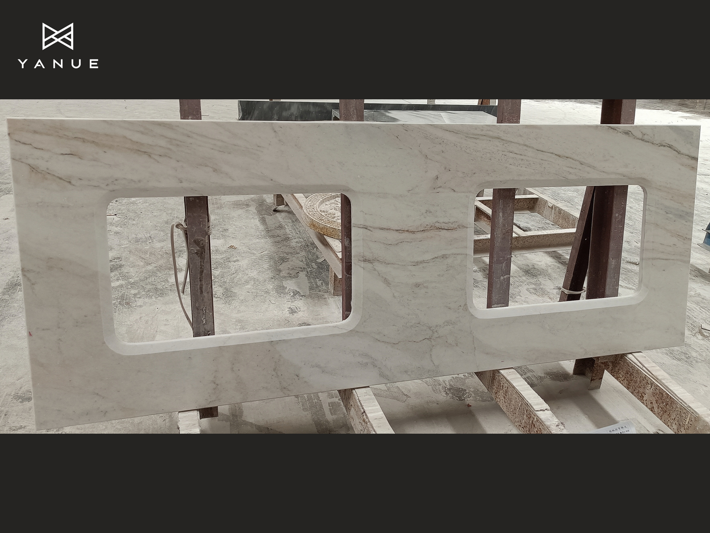 project-countertops -Natural stone - Double sink- Calacatta - For Kitchen and Bathroom - Customized-Design