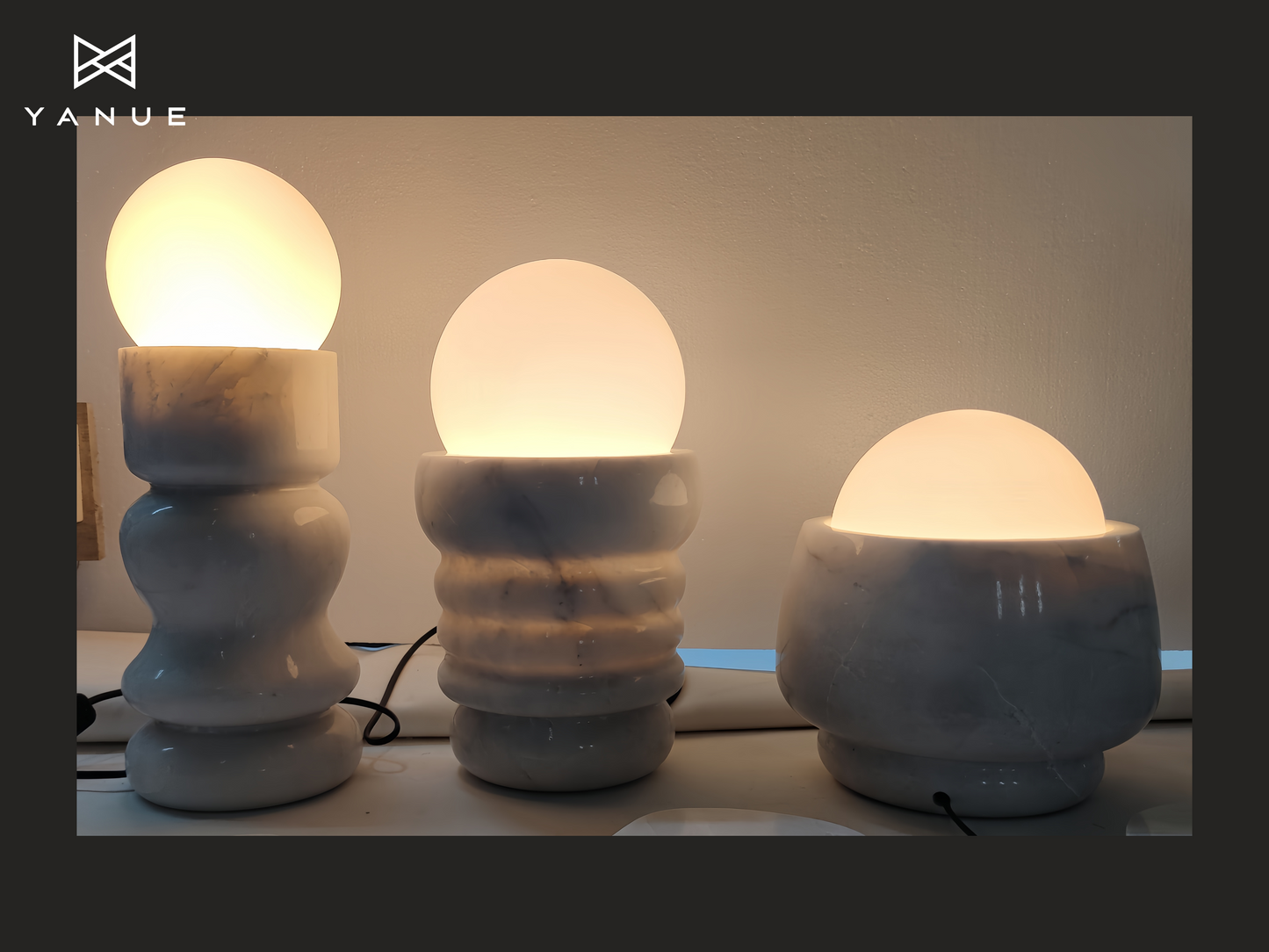 Crafts-Calacatta White-Stone Lamp-High-end Customization-Interior Decoration-Suitable for Hotel Villas