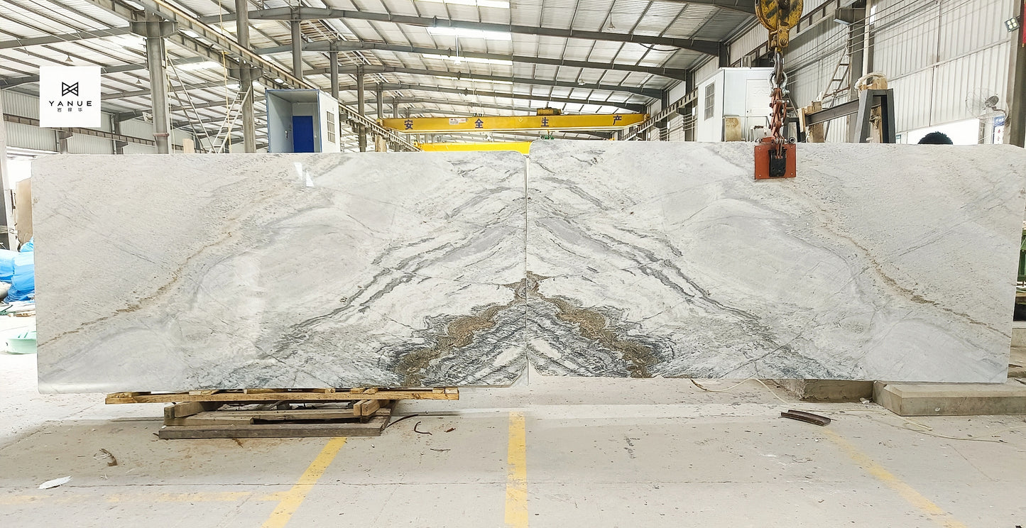 Quarry-White marble -Natural calacatta-With brown Veins -Polished Slabs -Warm marble-Villa Interior Decoration-Countertops-walls-floors-Background walls-unique marble