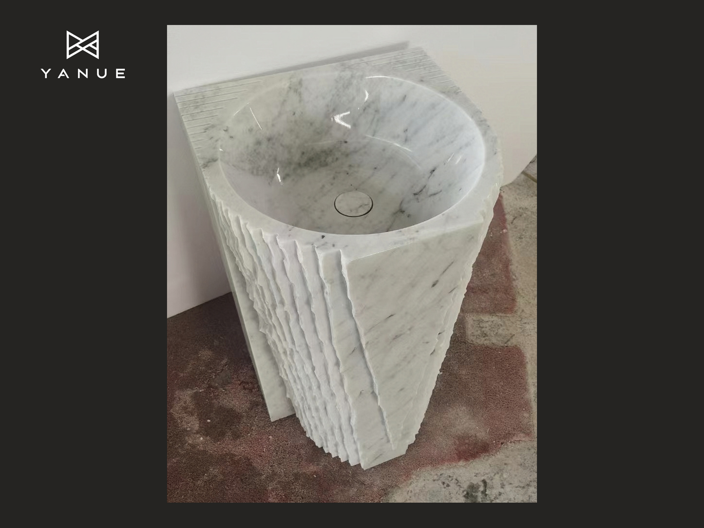 Project-Bathroom- Special shape sink - Natural stone - Calacatta white-For Kitchen and Bathroom - Customized-Design