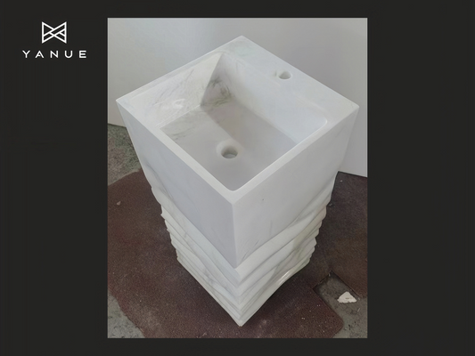 Project-Bathroom- Column sink- Natural stone - Calacatta white-For Kitchen and Bathroom - Customized-Design