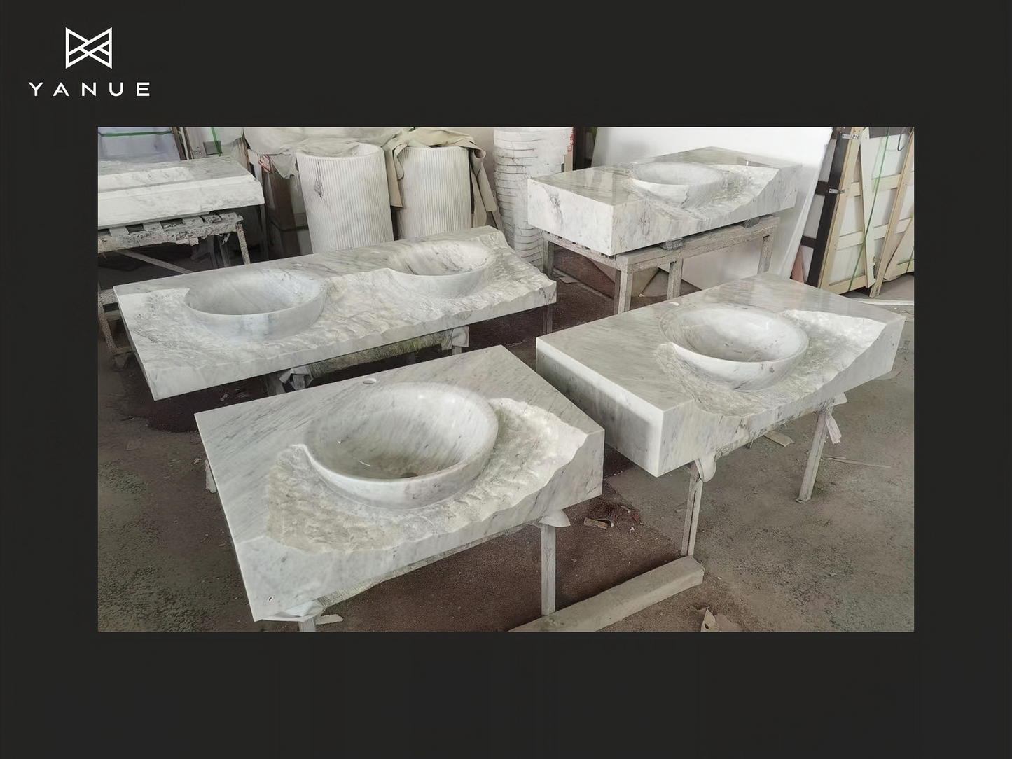 Project-Bathroom-Natural stone sink - Calacatta white- For Kitchen and Bathroom - Customized-Design