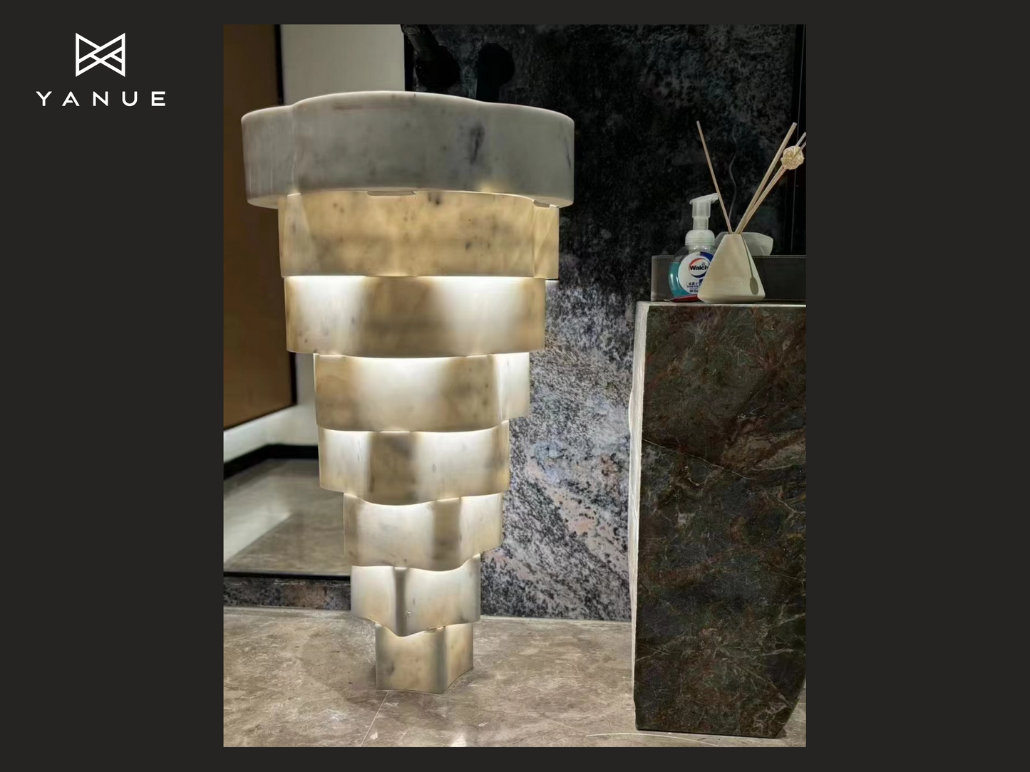 Project-Bathroom- Special shape sink - Natural stone-Luminous - Calacatta white-For Kitchen and Bathroom - Customized-Design