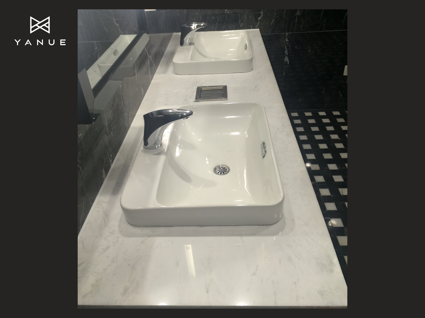 project-countertops -Natural stone - Double sink- Calacatta - For Kitchen and Bathroom - Customized-Design