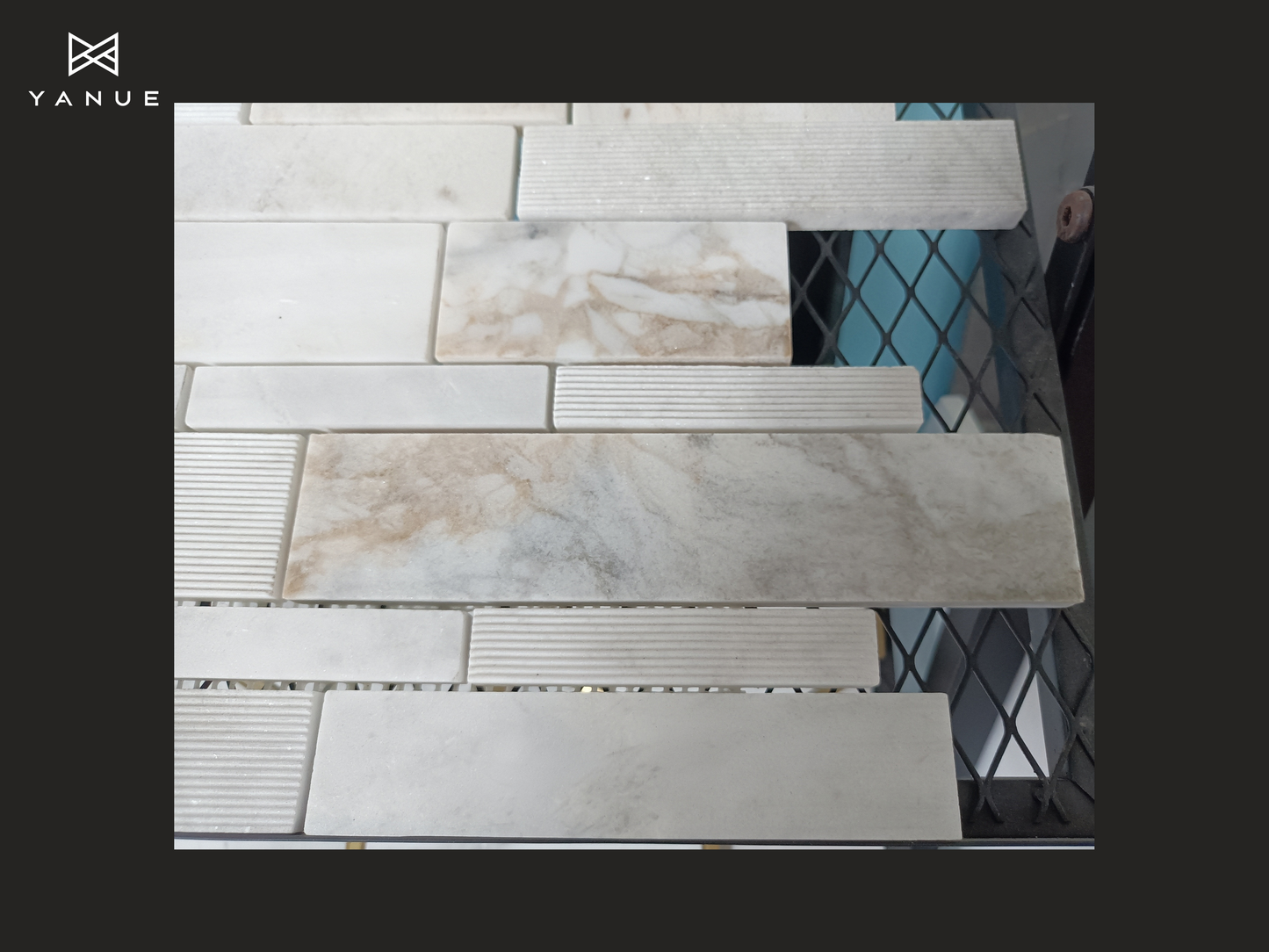 Mosaic- Natural stone -Brushed surface-Bathroom and kitchen-Calacatta- High quality marble-customized