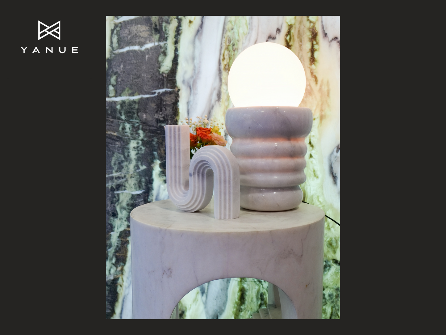 Crafts-Calacatta White-Stone Lamp-High-end Customization-Interior Decoration-Suitable for Hotel Villas